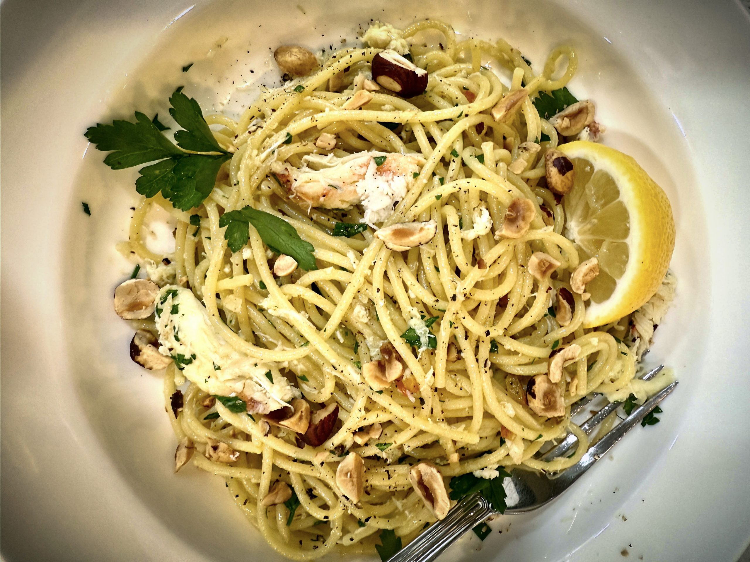 Spaghetti-with-Dungeness-Crab-and-Hazelnuts Morbi vitae purus dictum, ultrices tellus in, gravida lectus.